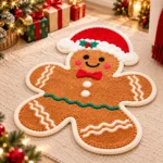 Christmas Rug Non-Slip Tufted Holiday Floor Mat for Living Room and Home Decoration