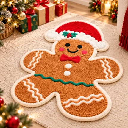Christmas Rug Non-Slip Tufted Holiday Floor Mat for Living Room and Home Decoration