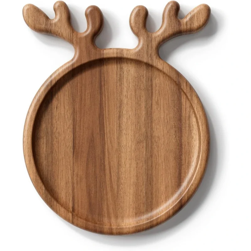 Christmas Reindeer Wooden Fruit Tray Festive Serving Board