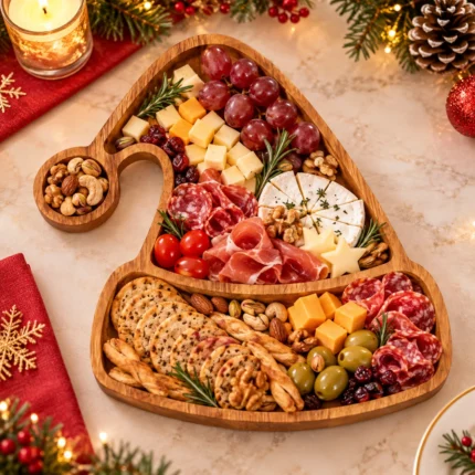 Christmas Santa Hat Serving Tray Snack Cheese and Charcuterie Board