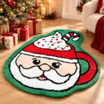 Christmas Rug Non-Slip Tufted Holiday Floor Mat for Living Room and Home Decoration