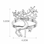 Christmas Reindeer Napkin Rings Silver Festive Napkin Buckle Table Decoration