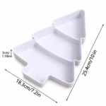 Christmas Tree Shaped Serving Tray PP Plastic Dessert Snack Tray 25x18cm