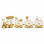 Christmas White Snowflake Wooden Mini Train – Painted Festive Room Decoration