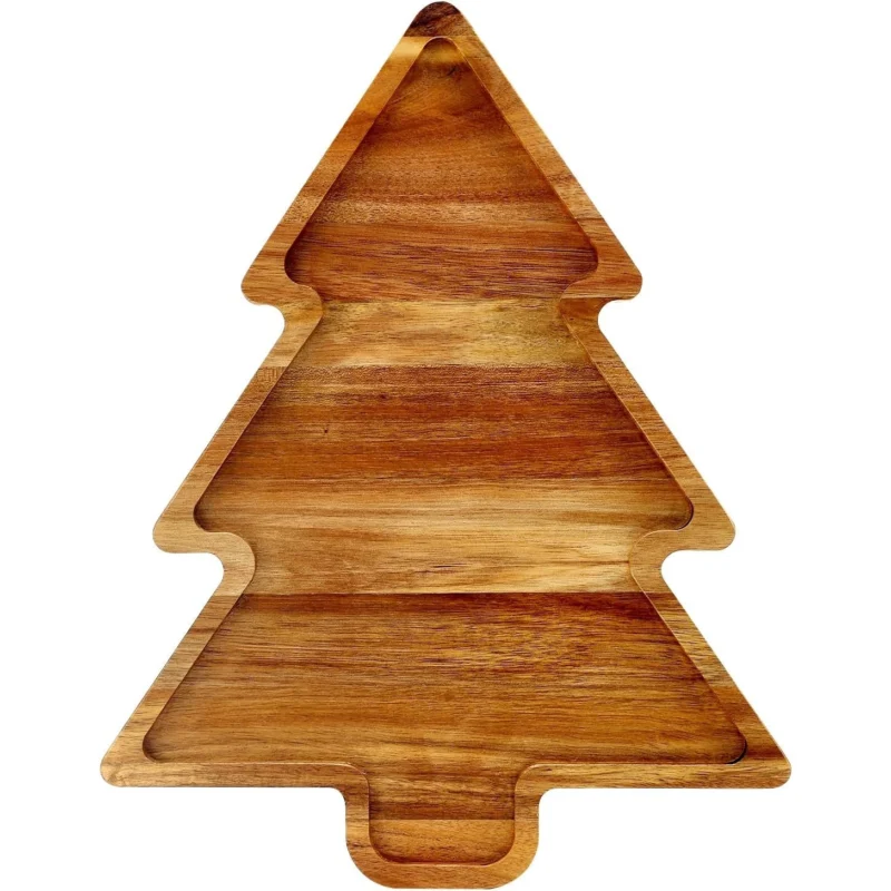 Christmas Tree Acacia Wood Charcuterie Board Cheese Serving Tray
